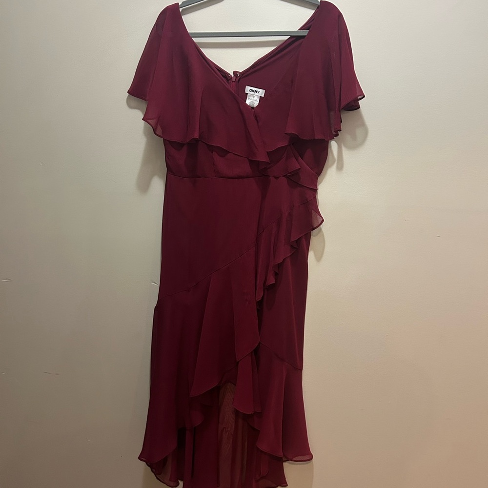 Elegant DKNY Burgundy Dress